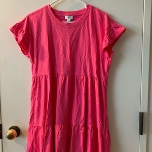 Small J.Crew pink flutter sleeve t-shirt dress